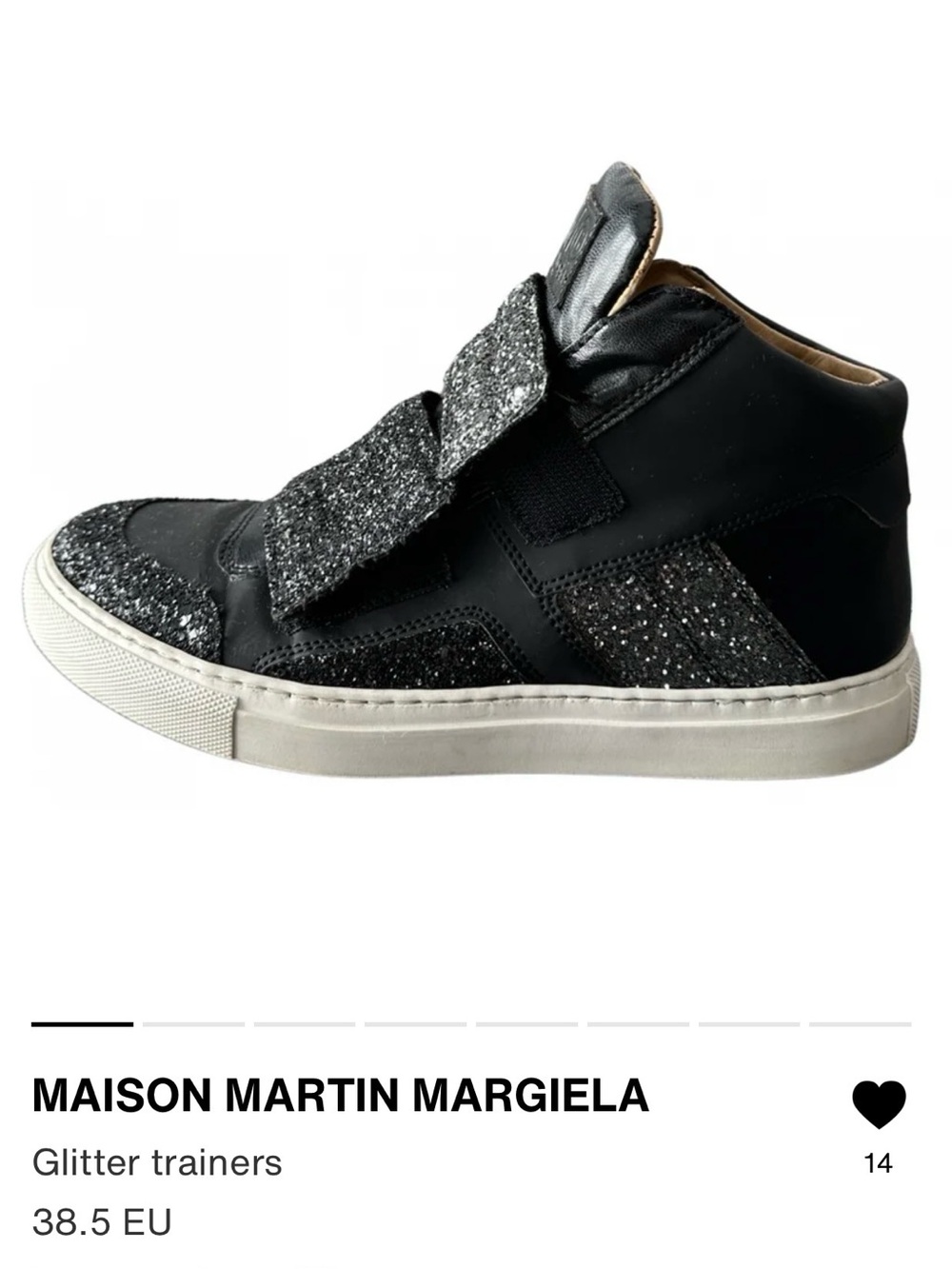 Maison Martin Margiela Black Glitter High-Top Sneakers